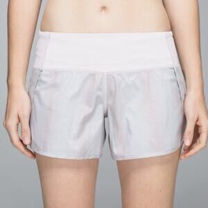 Lululemon Sparkle Silver Spoon Blush Run Times 2 Way Stretch Shorts